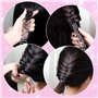Locisne 50 pcs Silicone Pas de chaleur Hair Curlers + 1 French Hair Braiding Tool, Pas de chaleur Hair Curlers Magic Soft Roller