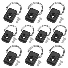 SNAGAROG 10 Pcs Accessoire Bateau d’Anneaux Crochets d'Arrimage en Acier INOX D-Rings Anti-Corrosion Anneaux d'Amarrage avec Vis