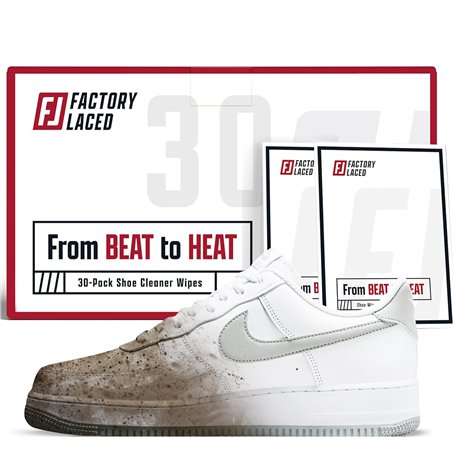 FACTORY LACED Shoe Cleaner Wipes - Removes Scuffs and Dirt Buildup: On-The-Go Sneaker Cleaning Wipes - Use on Leather