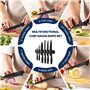 Gourmetop Ensemble De Couteaux De Cuisine Avec Bande Magnétique Sans Perçage, Couteaux De Chef Noirs Tranchants Pour Couper Vian
