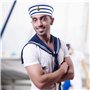 12 Pièces Chapeaux de Marin en Bleu et Blanc Chapeau de Capitaine pour Accessoire de Costume Fête de Déguisement (Style Délicat)