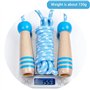 Corde à sauter réglable avec poignée en bois et coton tissé pour filles et garçons, corde à sauter pour adulte, fitness, entraîn