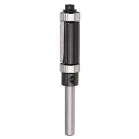 Bestgle Mèche de Routeur à Garniture Affleurante Outil de Menuiserie à Roulement Supérieur et Inférieur 25mm X 6.35" Noir