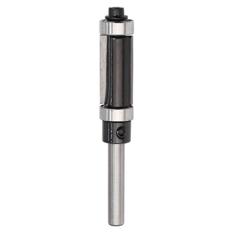 Bestgle Mèche de Routeur à Garniture Affleurante Outil de Menuiserie à Roulement Supérieur et Inférieur 25mm X 6.35" Noir