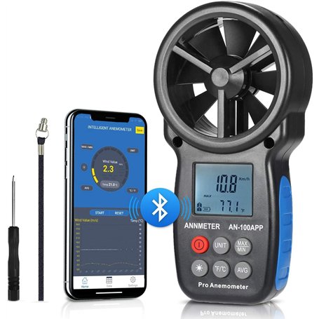 AIOMEST Anémomètre Numérique Bluetooth