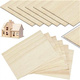 Lot de 12 feuilles de bois de balsa