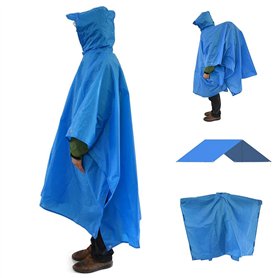 Wawogic Multifonctionnel Extérieur Pluie Poncho Sac À Dos Housse de Pluie Étanche Tente Bâche Abri Parasol Pique-Nique Couvertur
