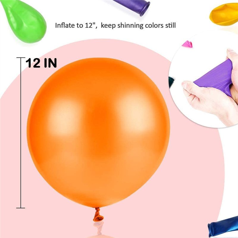 Image secondaire de 100 Ballons Latex Ballons Multicolore Ballons Ballons De Baudruche Ballon Anniversaire Ballon Helium Colorés Hélium Ballons Gonf