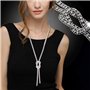 Collier à la mode en cristal avec pendentif All-Match Style Shining Clothes Chaîne de chandail pour femmes avec attachements lon