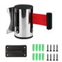 Aweisile 5M Barrière Sécurité Mural Système Mount Retractable Controle Foule Guidage de Foules Rétractable Barrière Ruban la Séc