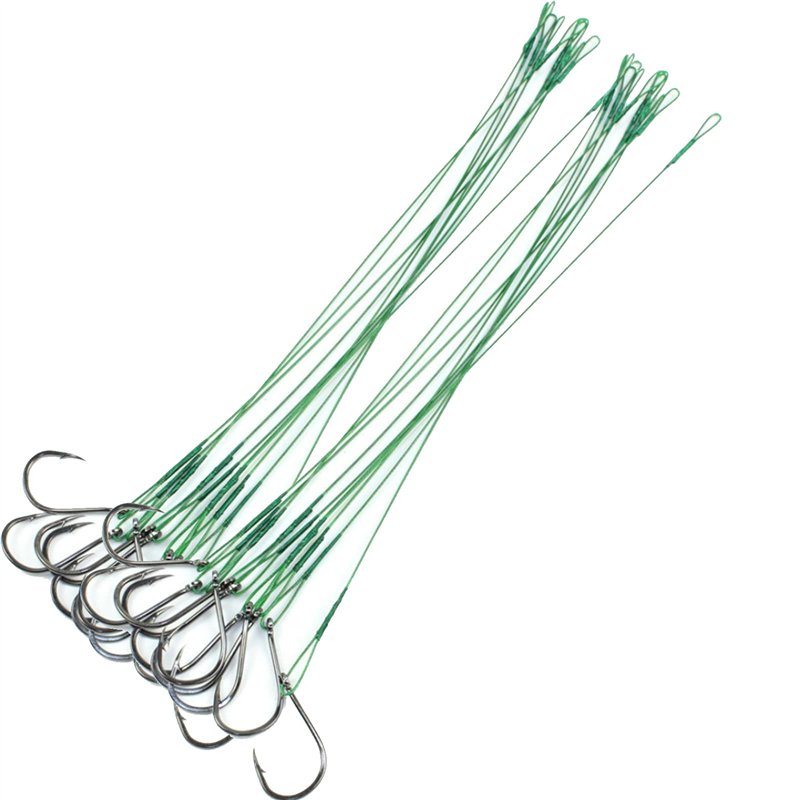 Hameçons de Pêche Aux Yeux de Pêche Hameçons de Pêche en Mer Durables avec Barbes Crochets de Mer en Acier au Carbone Adaptés à 