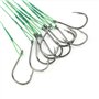 Hameçons de Pêche Aux Yeux de Pêche Hameçons de Pêche en Mer Durables avec Barbes Crochets de Mer en Acier au Carbone Adaptés à 