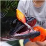 Hameçons de Pêche Aux Yeux de Pêche Hameçons de Pêche en Mer Durables avec Barbes Crochets de Mer en Acier au Carbone Adaptés à 