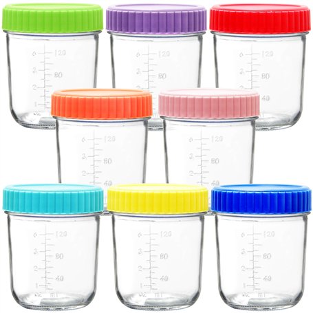 Youngever Lot de 8 Pot de Conservation Bebe en Verre 180ML
