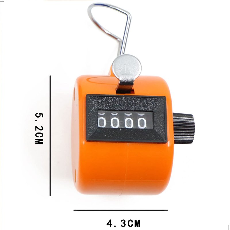 Image secondaire de Compteur Manuel 4 Chiffres Lot de 2 Compteur Mécanique sans Batterie Orange et Bleu
