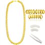 Collier de Chaîne Faux d’Or Collier Chunky avec Plaqué Or pour Bouche Haut Bas Grilles de Dent
