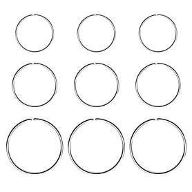 MenYiYDS - 9 Pcs Anneau De Nez Boucles D'oreilles Sans Soudure En Acier Inoxydable Boucles D'oreilles Rondes Percées Bijoux Troi