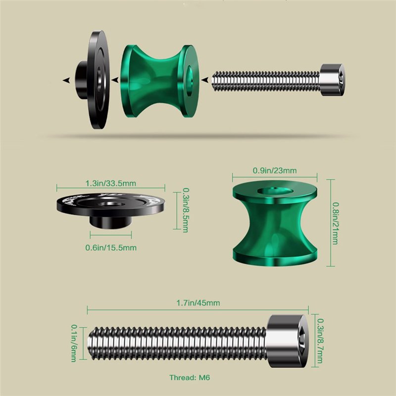 Image secondaire de 2pcs M6 6mm Diabolos Le Mans Support de Montage pour YZF R1 R3 R6 R6S R25 R125 600R (Noir)