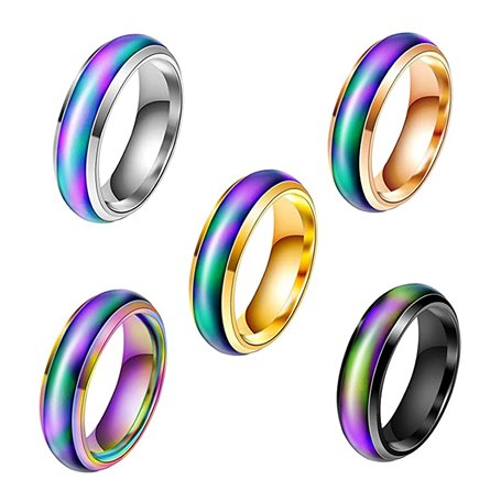 5 Pièces Bague de Changement de Couleur