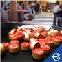EUROXANTY Set Bingo et 48 cartons – Bingo de voyage – Jeu de table traditionnel – Fiches à chiffres 2 faces – Sac de transport p