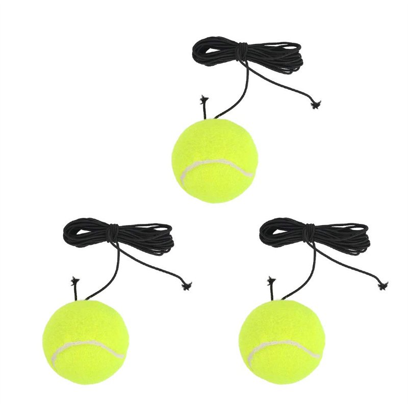 TIMESETL Balles de Tennis avec Corde 3 Pcs, Balle d'Entraînement Élastique pour Entraîneurs, Adultes, Débutants, Entraînement So