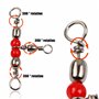 LIOOBO 20pcs émerillons de pêche Baril en Laiton Triple émerillon s'enclenche Ligne de pêche croisée Connecteurs