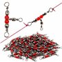 LIOOBO 20pcs émerillons de pêche Baril en Laiton Triple émerillon s'enclenche Ligne de pêche croisée Connecteurs