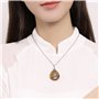 Thajaling Collier en pierre d'oeil de tigre pendentif en cristal avec pendentif arbre de vie en chaîne en acier inoxydable