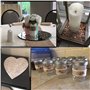 TSKDKIT 500pcs Coeur en bois petit decoration mariage champetre, pour travaux manuels, pour Nature Decoration de Table Confettis