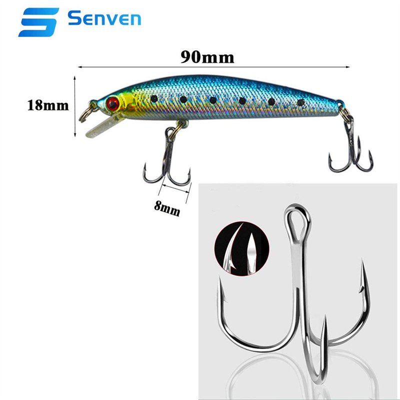 Image secondaire de Senven - minnow leurres, Leurre de pêche Minnow Manivelle Appât articles de pêche, appâts de pêche en mer et eau douce, appâts r