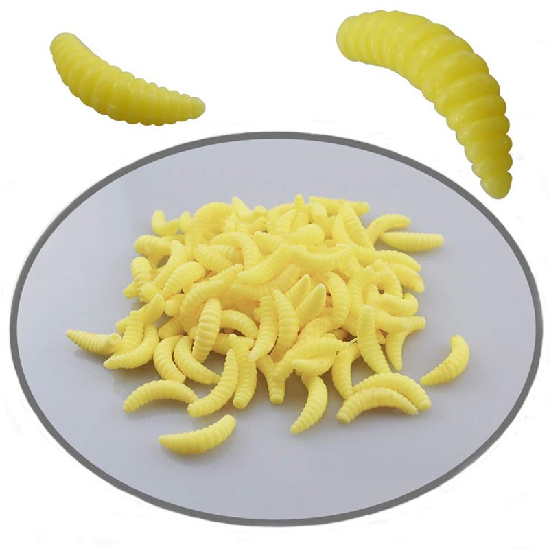 Senven Ver Artificiel, Silicone Doux Biomimetic Leurres Ver Leurres de pêche Simulation vers Rouges en Plastique Vert Environnem