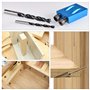 JIZZU 15pcs Gabarit de percage oblique pour bois - Guide 15° pour positionnement de trous de 6/8/10mm, outil de menuiserie essen