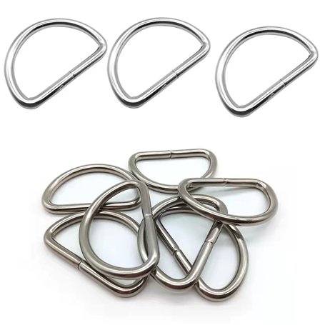 通用 CL-Link Lot de 30 anneaux en D en métal 32 mm anneaux en D en acier argenté pour sac à dos