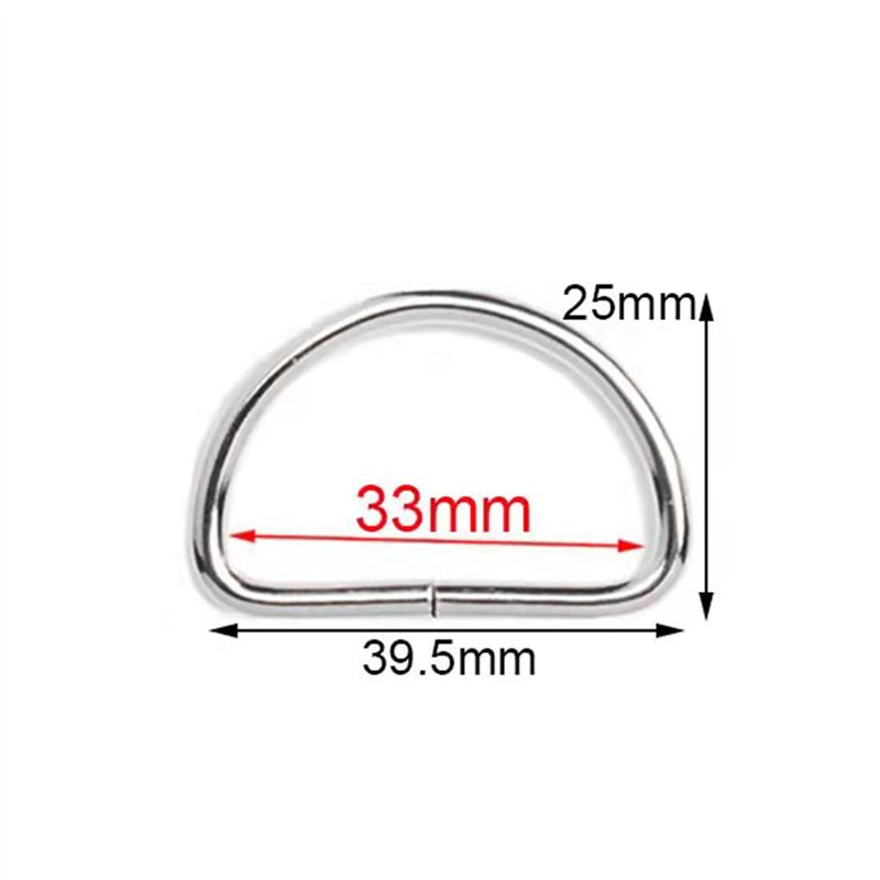 Image secondaire de 通用 CL-Link Lot de 30 anneaux en D en métal 32 mm anneaux en D en acier argenté pour sac à dos, boucles de ceinture, sacs à main,