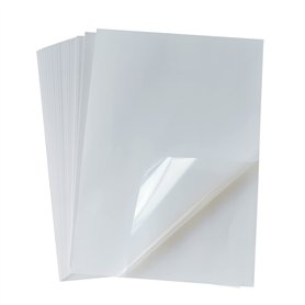 Lot de 25 feuilles de papier autocollant en vinyle translucent imprimable format A4 (21 x 29