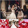 Bougies Romantiques et Pétales. 50 Bougies en Forme de Coeur + 1000 Pétales de Rose Rouges en Soie, 5 Ballons Coeur Rouges - Déc