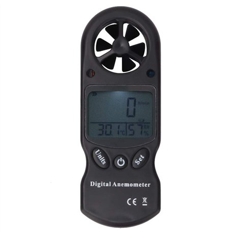 Anémomètre numérique 3 en 1 avec écran LCD et mesure de la température et de l'humidité KT300