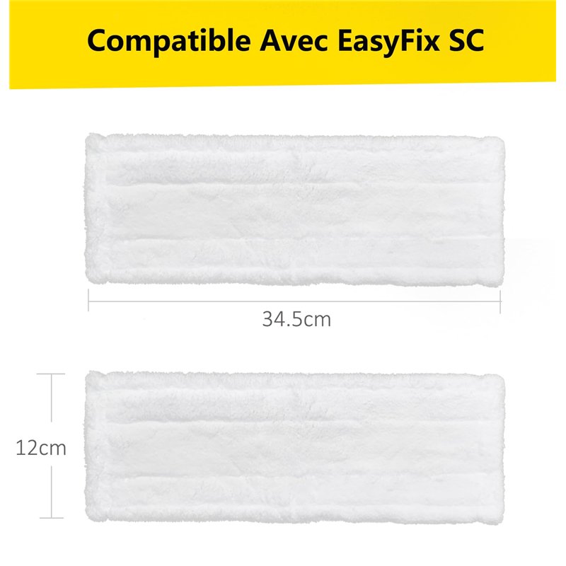 Image secondaire de Lot de 8 Lingettes pour Nettoyeur Vapeur Karcher EasyFix SC2 SC3 SC4 SC5, Réutilisables, Lavables en Machine, Installation Facil