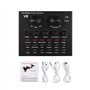 Btuty Carte son externe de mixage audio USB Interface audio avec effets sonores multiples Batterie rechargeable intégrée