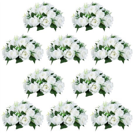NUPTIO 10 Pièces Fleurs Artificielles