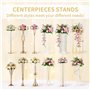 NUPTIO 10 Pièces Fleurs Artificielles, 15 Têtes de Roses Plastique avec Base, Convient au Centre de la Table Mariage Notre Magas