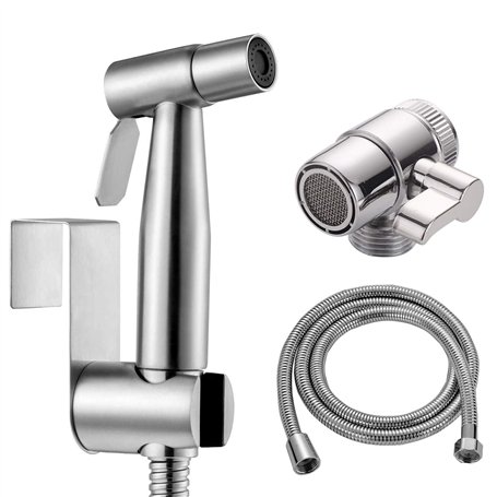 Bidet à main robinet de toilette pulvérisateur bidet d'eau chaude ， accessoires de bidet accessoire de douche en acier inoxydabl
