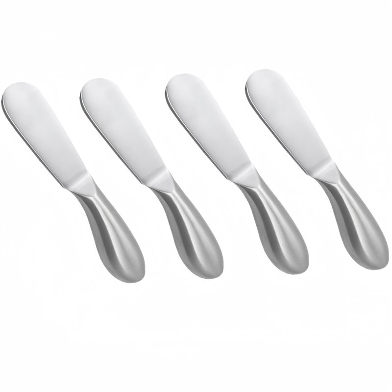 Accfore Lot de 4 couteaux à épander, couteaux multifonctions en acier inoxydable pour fromage, beurre froid, confiture, pâtisser