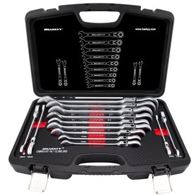 clés à cliquet articulées I Clé à cliquet à bout libre 8 à 32 mm I kit d’outillage 13 pièces