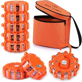 Tobfit Éclairage routier LED Gyrophare Balise De Signalisation lumineuse LED Lampe d'Avertissement Clignotant Eclairage d'urgenc