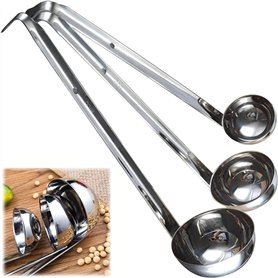 3 Pièces Louche pour Soupe avec Crochet Professionnel Louche pour Soupe Acier Inoxydable Louche à Soupe à Long Manche pour la Cu