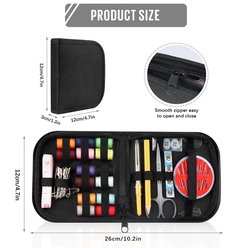 Image secondaire de OWill Kit de couture 94 pièces - Fournitures de couture de qualité supérieure - Mini kit de couture pour débutants, voyageurs et