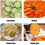 Rpanle Couteau de Tranches de Pomme de Terre, Couteau Lame Ondulée, Trancheuse de Frites Vague, Patate Lame OnduléE Coupe en Aci