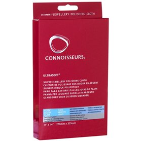 Connoisseurs Chamoisine Nettoyante pour Bijou en Argent et Pierres - Chiffon de Polissage pour Brillance Contre Poussière - 100%
