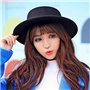 1 chapeau Fedora unisexe pour adulte classique en laine mélangée noir à large bord plat église derby chapeau haut pour fête de m